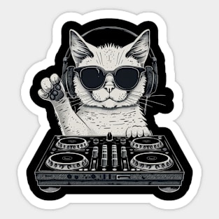 Cat DJ Hit Sticker